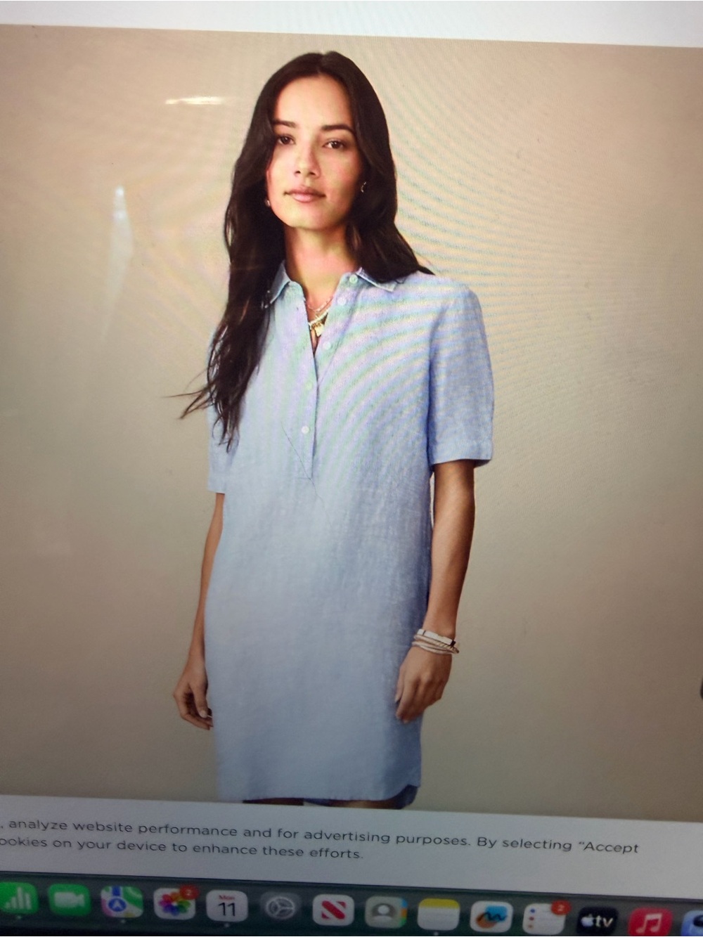J. McLaughlin Arissa Light Blue Linen-Blend Dress. Size Small. - Picture 10 of 13